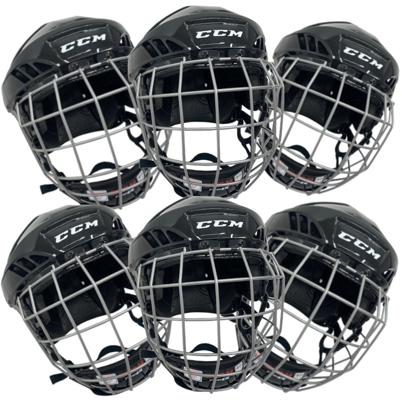 Hockeyhjälm CCM Junior, svart, galler, 6 st/fp